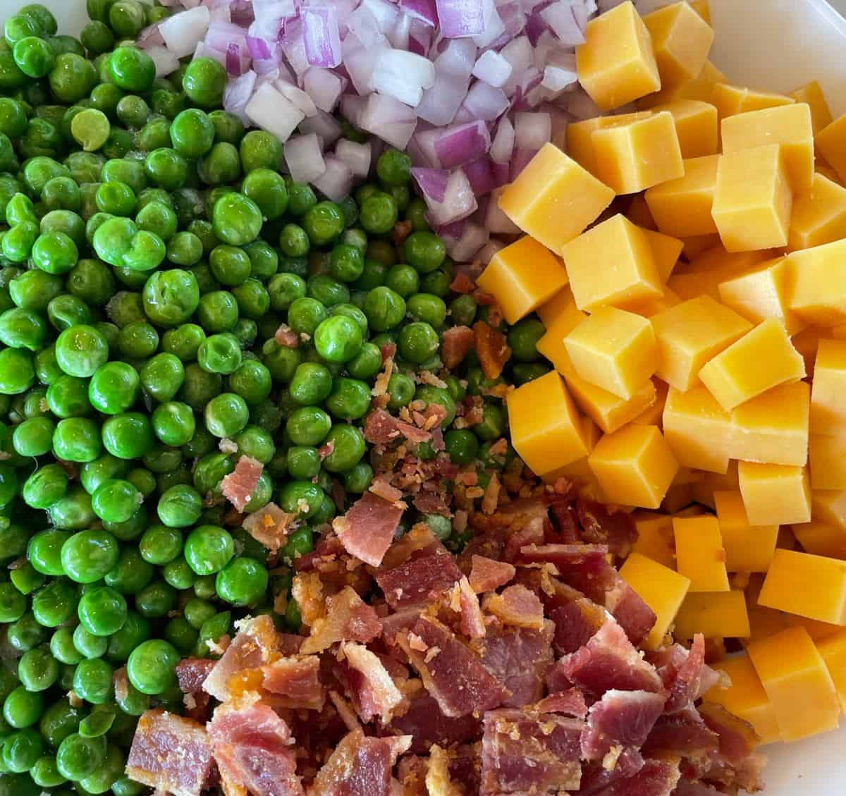 peas onions cheddar and bacon ingredients