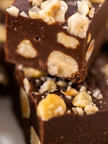 squares of fudge with nuts in them